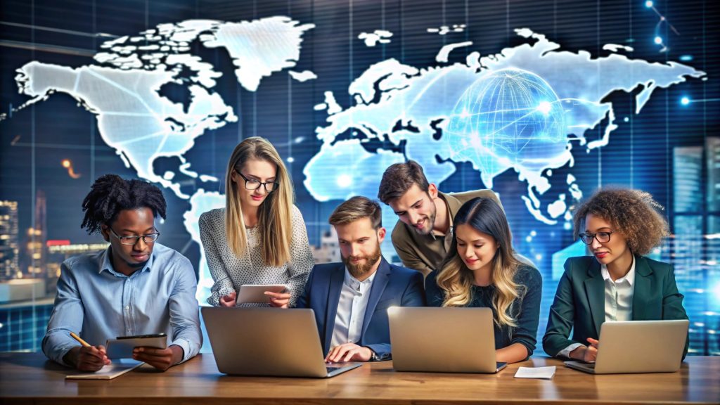 a realistic photo of a group of young men and wome